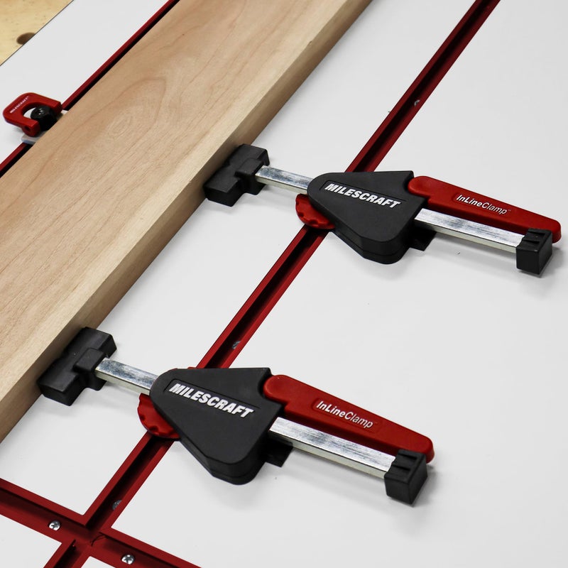 Milescraft 4030 InLine Clamps T Track Clamp (2 pack) - Adjustable T-Track Clamps for Woodworking. Apply Horizontal Pressure for all your Clamping Projects. Includes (2) CamStop Clamps. - Image 4